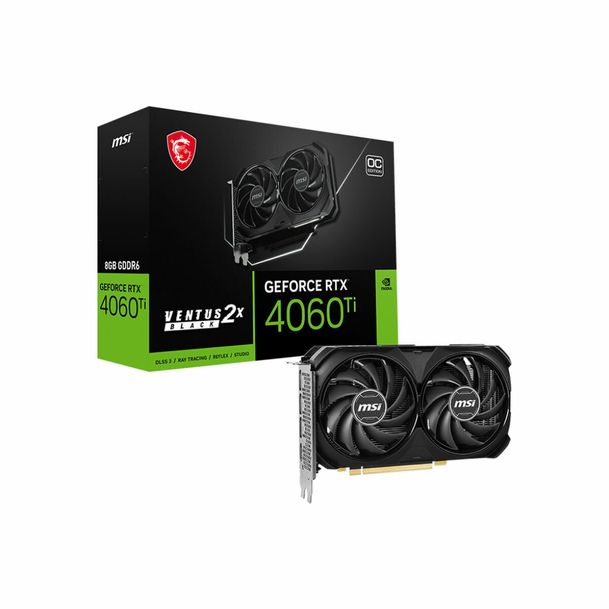 Κάρτα Γραφικών MSI GEFORCE RTX 4060 TI VENTUS 2X BLACK 8G OC Geforce RTX 4060 Ti 8 GB GDDR6 - Image 3