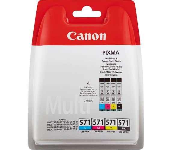 Αυθεντικό Φυσίγγιο μελάνης Canon CLI-571 Multipack Γκρι Πολύχρωμο