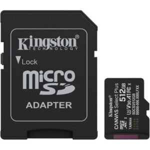 Kingston Technology 512GB microSDXC Canvas Select Plus Gen3 150MB/s A1 Card + Adapter