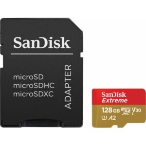 Sandisk Extreme microSDXC 128GB Class 10 U3 V30 A2 UHS-I με αντάπτορα SDSQXAA-128G-GN6MA